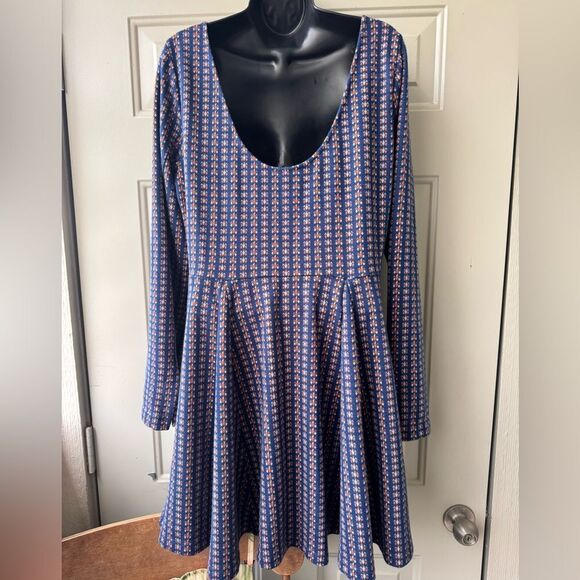 Anthropology Jacquard A-Line Sweater Mini Dress Size Large - Picture 12 of 13